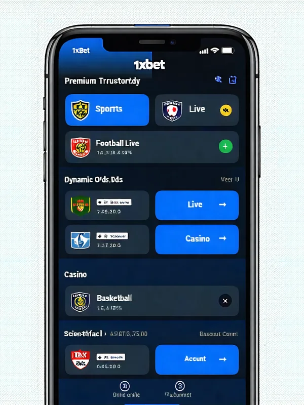 Giao diện ứng dụng 1xbet trên iPhone, thể hiện sự thân thiện và dễ sử dụng trên hệ điều hành iOS.