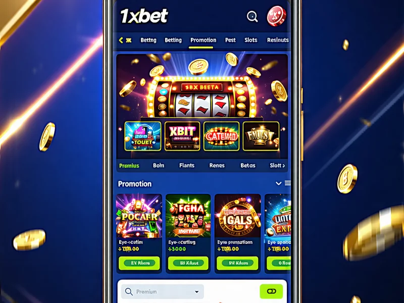 Giao diện ứng dụng 1xBet trên thiết bị Android, với các tùy chọn cá cược và thông tin tài khoản nổi bật, hướng dẫn tải 1xBet APK.