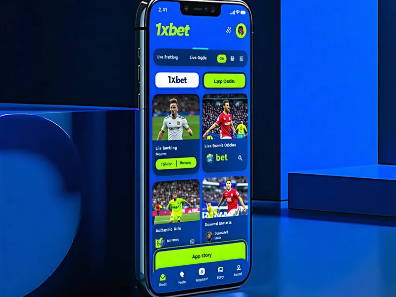 Hình ảnh điện thoại hiển thị ứng dụng 1xBet, mời tải xuống