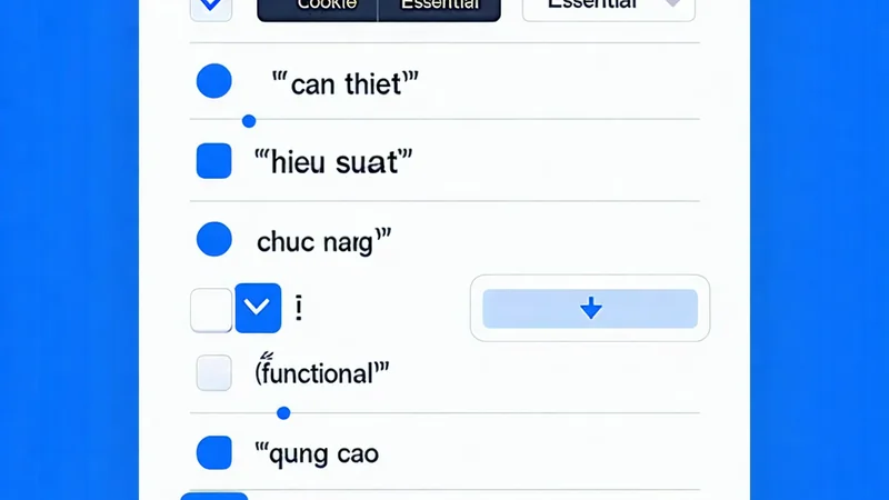 Hình ảnh minh họa các tùy chọn quản lý cài đặt cookie trên trình duyệt hoặc nền tảng 1xBet, với các nút bật/tắt để người dùng kiểm soát quyền riêng tư.