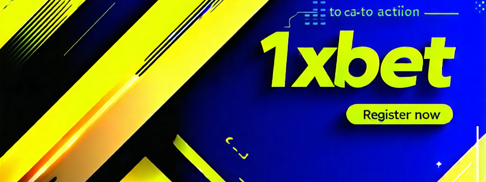 Banner kêu gọi hành động tải ứng dụng và đăng ký 1xBet