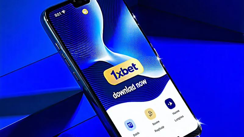 Hình ảnh điện thoại di động hiển thị nút tải xuống ứng dụng 1xBet, kêu gọi hành động tải 1xBet app