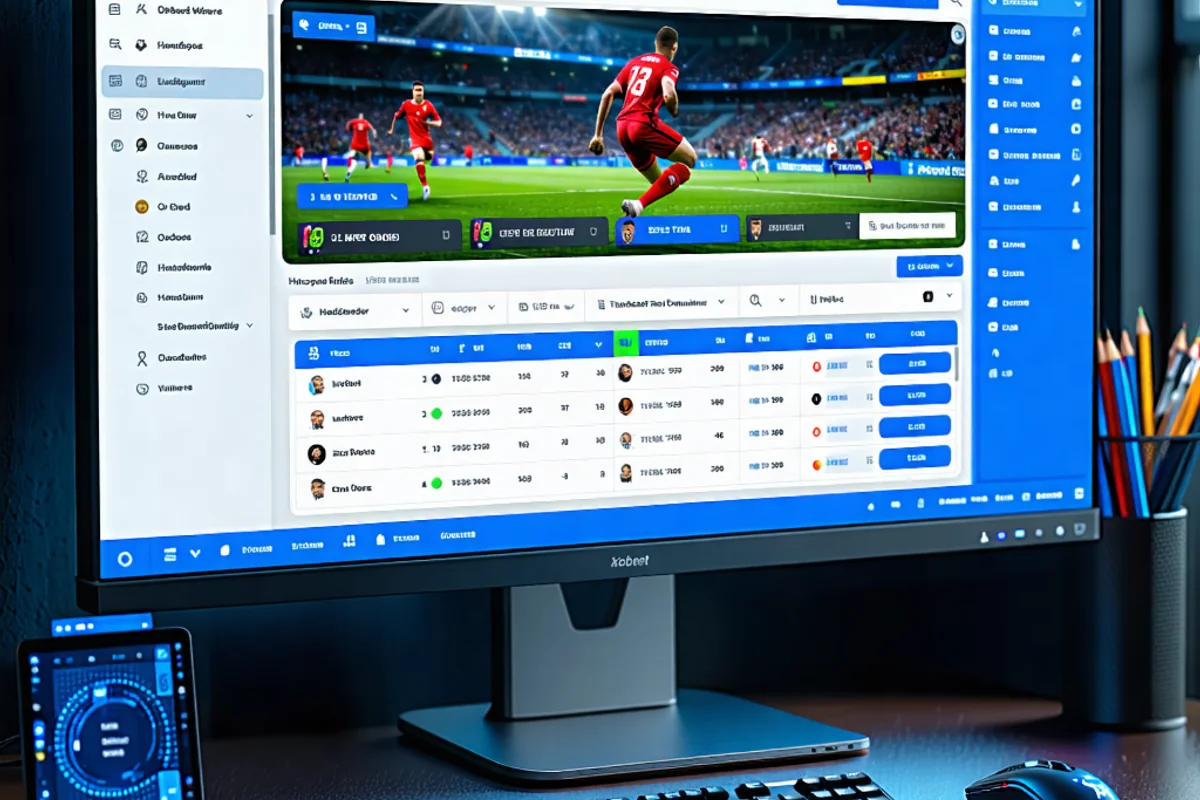 Hình ảnh giao diện 1xBet trên màn hình máy tính để bàn, hiển thị các trận đấu thể thao và tùy chọn cá cược, minh họa trải nghiệm người dùng trên nền tảng 1xBet qua link vào 1xBet.