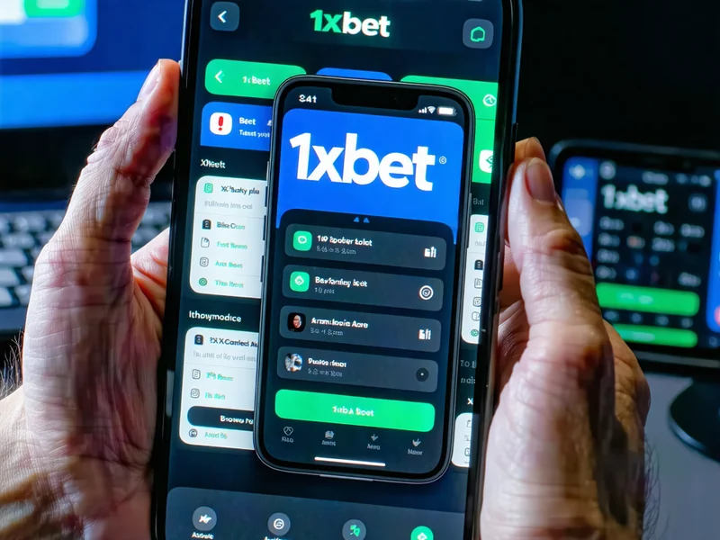 Điện thoại iPhone hiển thị ứng dụng 1xBet sẵn sàng để tải xuống