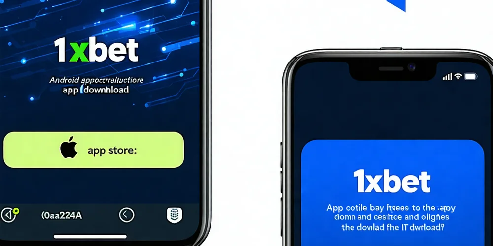 Hình ảnh mô tả quá trình tải xuống ứng dụng 1xBet trên cả thiết bị Android và iOS.
