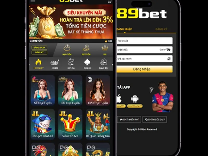Màn hình đăng nhập/đăng ký của ứng dụng 1xBet