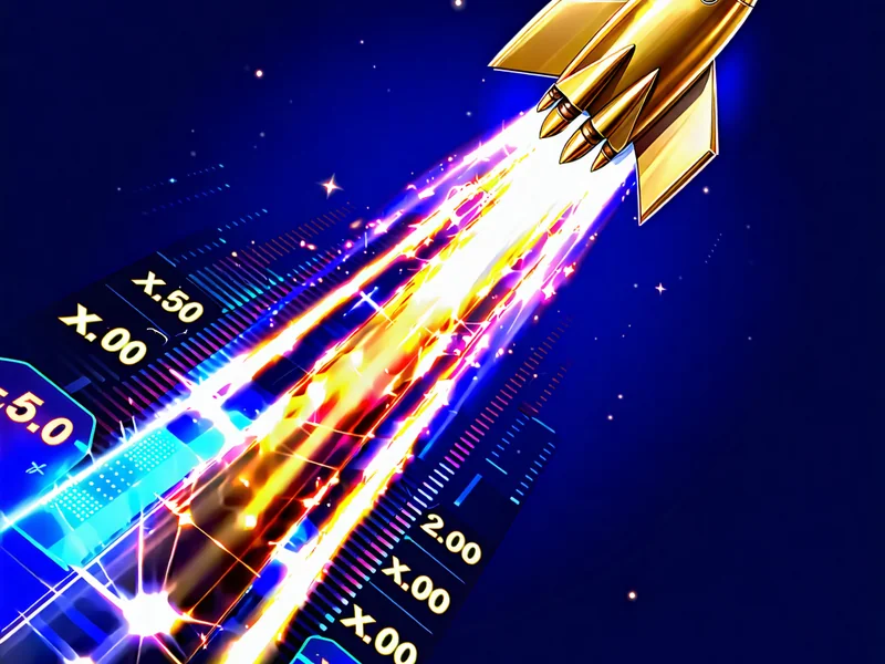 Hình ảnh minh họa trò chơi Crash Game trên 1xBet với đồ họa phi thuyền bay lên