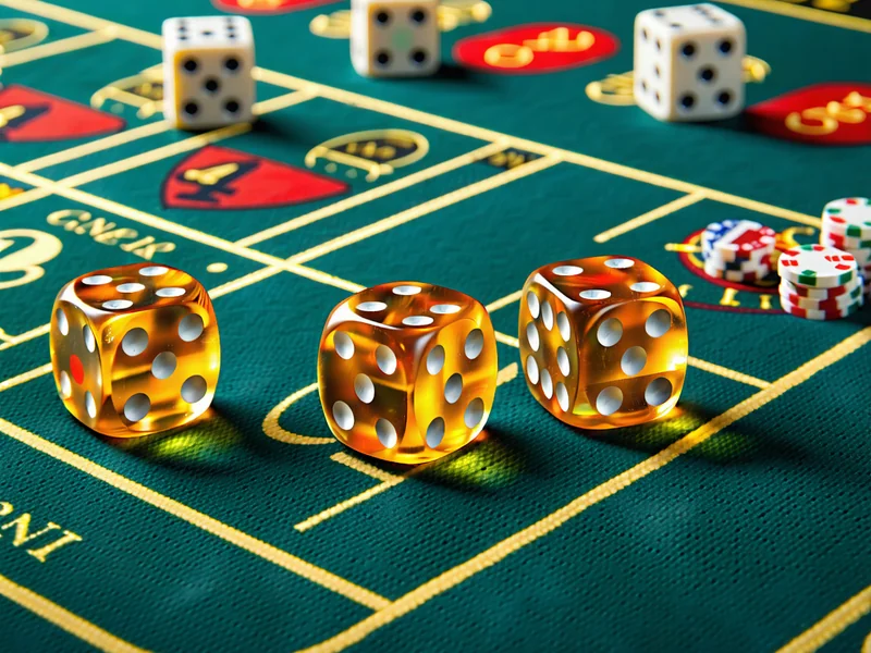 Hình ảnh minh họa trò chơi Xúc xắc trên 1xBet với các viên xúc xắc và bàn cược