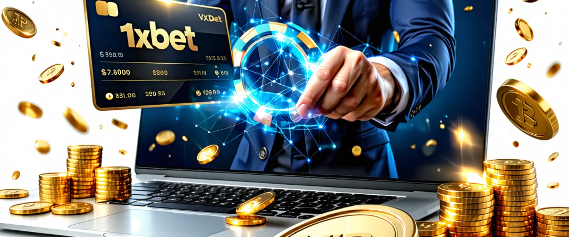 Hình ảnh banner chương trình VIP độc quyền của 1xBet với các yếu tố sang trọng, thể hiện sự đẳng cấp và lợi ích cao cấp