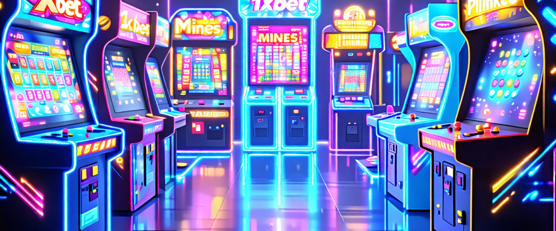 Giao diện trò chơi arcade sôi động trên 1xBet