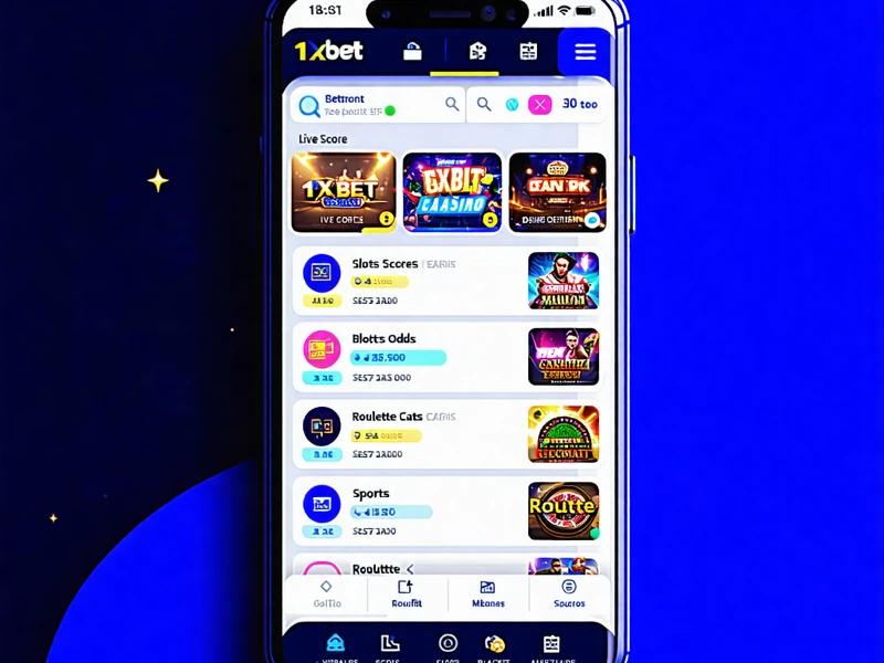 Giao diện di động 1xBet trên điện thoại, truy cập qua link vào 1xBet