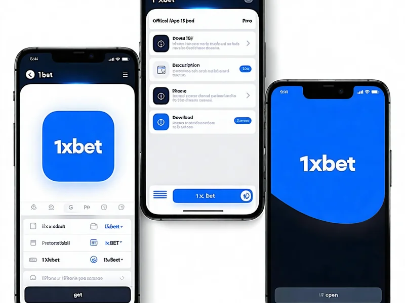 Hình ảnh minh họa các bước tải xuống ứng dụng 1xBet trên App Store của iOS, hiển thị màn hình tìm kiếm, trang ứng dụng 1xBet và quá trình cài đặt trên iPhone.