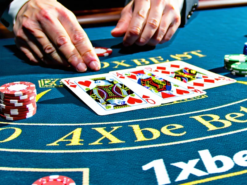 Dealer đang quản lý bàn Blackjack trực tiếp trên nền tảng 1xBet.