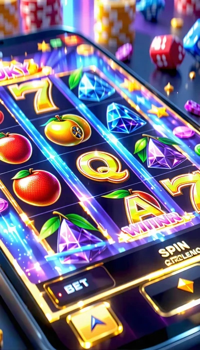 Màn hình ứng dụng 1xBet hiển thị trò chơi slot cổ điển trên điện thoại