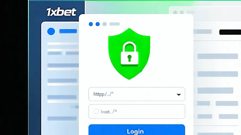 Giao diện trình duyệt web hiển thị trang đăng nhập 1xBet với URL an toàn, nhấn mạnh sự cần thiết của link vào 1xBet chính thức và bảo mật.