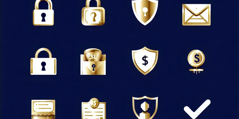 Các biểu tượng tượng trưng cho các tính năng bảo mật của 1xBet, bao gồm mã hóa SSL, giấy phép và thanh toán an toàn.