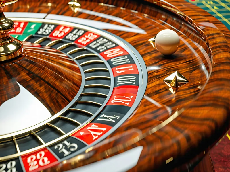 Vòng quay Roulette và bàn cược tại 1xBet, với quả bóng nhỏ chuẩn bị rơi vào ô số, thể hiện sự hồi hộp và ngẫu nhiên của trò chơi này.
